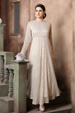 OFF WHITE STYLISH FLARED READY MADE ANARKALI DRESS - Asian Party Wear