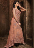 PEACH INDIAN PROM AND WEDDING TRAIL DRESS (2 weeks delivery) - Asian Party Wear