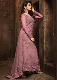 ROSE PINK DESIGNER BRIDAL AND BRIDESMAID WEDDING TRAIL GOWN - Asian Party Wear