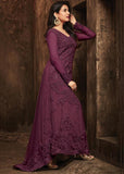 PURPLE EVENING PARTY BRIDESMAID TRAIL DRESS - Asian Party Wear