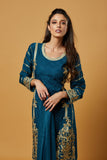 TEAL BLUE PAKISTANI READYMADE SUIT - Asian Party Wear