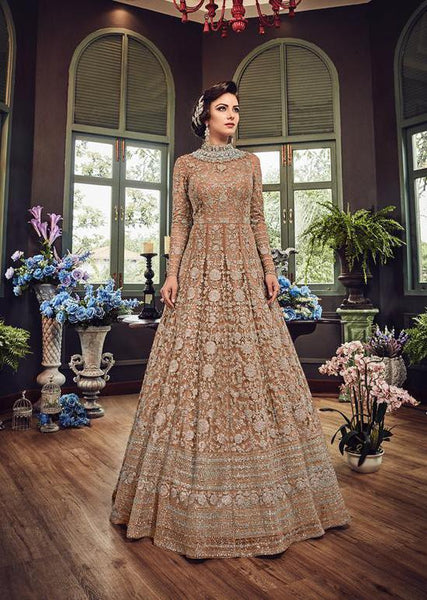 LUXURY HEAVY EMBROIDERED INDIAN WEDDING BRIDAL GOWN - Asian Party Wear