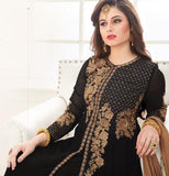 Black Indian Designer Anarkali Suit Fancy Gown - Asian Party Wear