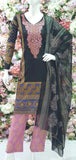 BLACK & ASH ROSE PRINTED LAWN COTTON READYMADE SUIT - Asian Party Wear