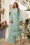 Biscay Green Organza Pakistani Designer Semi Stitched Suit - Asian Party Wear