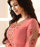 BABY PINK EMBROIDERED PARTY WEAR INDIAN BOLLYWOOD STYLE SALWAR SUIT - Asian Party Wear