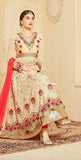 Indian Maxi Cream Party Evening Wedding Anarkali Suit (Ready Made XXL) - Asian Party Wear