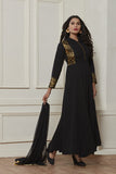 EXQUISITE BLACK READY MADE GOWN STYLE DRESS - Asian Party Wear