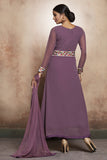 PURPLE ROSE CIRCULAR STYLE READY MADE SALWAR SUIT - Asian Party Wear