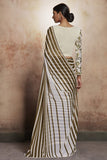 ZACS-725 CREAM AND MEHNDI INDIAN DESIGNER PARTY WEAR READY MADE SAREE - Asian Party Wear