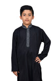 ZBAC-01 BLACK POLYESTER READY MADE BOYS WEAR SHALWAR KAMEEZ - Asian Party Wear