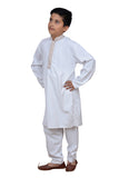 OFF WHITE YOUNG BOYS READY MADE SALWAR SUIT - Asian Party Wear