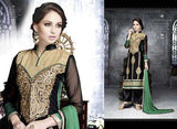 6206 Black With Green LEO Designer Party Wear Suit - Asian Party Wear