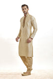 Gold Men's Wedding Kurta Trouser Formal Dress - Asian Party Wear