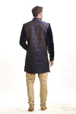 Navy Blue Prince Coat & Pant Pakistani Mens Festive Wear - Asian Party Wear