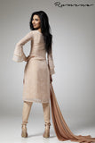 BEIGE GEORGETTE PARTY WEAR READY MADE CHURIDAAR SUIT - Asian Party Wear