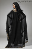 BLACK CAPE STYLE FLARED READY MADE DRESS - Asian Party Wear