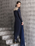 NAVY BLUE SALWAR KAMEEZ AND PENCIL TROUSER READY MADE SUIT - Asian Party Wear