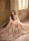 STUNNING NEW BEIGE HEAVY EMBELLISHED INDIAN WEDDING GOWN - Asian Party Wear