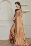 ZACS-607 COPPER SIMPLY ELEGANT PARTY WEAR READY MADE TRADITIONAL INDIAN SAREE - Asian Party Wear