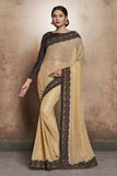 ZACS-604 STUNNING GOLD SHIMMER ASIAN WEDDING WEAR READY MADE SAREE - Asian Party Wear