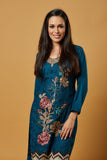 TEAL BLUE PAKISTANI DESIGNER READYMADE SUIT - Asian Party Wear