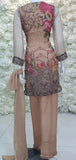 NUDE CHIFFON DIGITAL PRINTED FESTIVE SALWAR KAMEEZ - Asian Party Wear