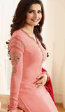 PEACHY PINK KASEESH JANNAT EMBROIDERED GEORGETTE PRACHI DESAI STRAIGHT SALWAR SUIT - Asian Party Wear