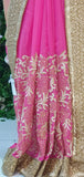 PINK & GOLD SHIMMERING WEDDING SAREE - Asian Party Wear