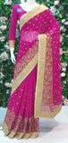 MAGENTA INDIAN CHIFFON GEORGETTE SAREE - Asian Party Wear