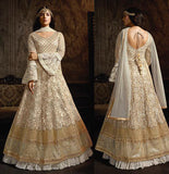 Cream Stylish Wedding Bridal Anarkali Dress - Asian Party Wear