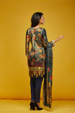 Blue Printed Silk Readymade Salwar Kameez - Asian Party Wear