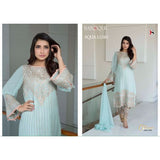 Z7002 LIGHT BLUE DECENT GEORGETTE PAKISTANI STYLE SUIT - Asian Party Wear