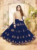 Zareen Kahn Blue Royal Anarkali Suit - Asian Party Wear