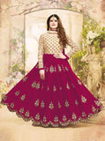 Zareen Kahn Pink and Beige Royal Anarkali Suit - Asian Party Wear