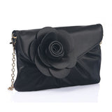 Designer Inspired Purple And Black Flower Clutch Bag/Evening Bag - Asian Party Wear