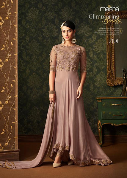 Sweet Lilac Pink Indian Wedding Party Bridesmaid Designer Gown - Asian Party Wear