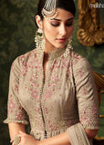 Soybean Beige Pakistani Wedding Party Bridesmaid Designer Gown  (3 Weeks delivery) - Asian Party Wear