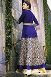 7106 BLUE AAFREEN DESIGNER LEHENGA STYLE ANARKALI SUIT - Asian Party Wear