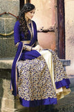 7106 BLUE AAFREEN DESIGNER LEHENGA STYLE ANARKALI SUIT - Asian Party Wear