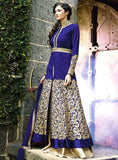 7106 BLUE AAFREEN DESIGNER LEHENGA STYLE ANARKALI SUIT - Asian Party Wear