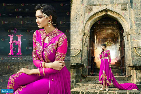 7108E Afreen Pink Leo Party Designer Wear - Asian Party Wear