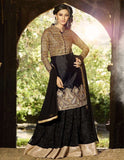 7109 BLACK AAFREEN DESIGNER LEHENGA STYLE ANARKALI SUIT - Asian Party Wear