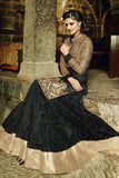 7109 BLACK AAFREEN DESIGNER LEHENGA STYLE ANARKALI SUIT - Asian Party Wear