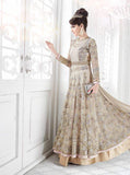 7209 LIGHT GOLD ORGINIAL GLOSSY SAPPHIRE WEDDING WEAR DESIGNER DRESS - Asian Party Wear