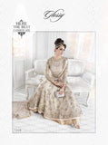 7209 LIGHT GOLD ORGINIAL GLOSSY SAPPHIRE WEDDING WEAR DESIGNER DRESS - Asian Party Wear