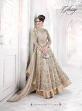 7209 LIGHT GOLD ORGINIAL GLOSSY SAPPHIRE WEDDING WEAR DESIGNER DRESS - Asian Party Wear