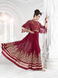 7211 MAROON GLOSSY SAPPHIRE WEDDING WEAR DESIGNER DRESS - Asian Party Wear