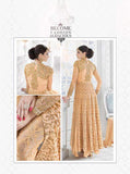 7215 PEACH GLOSSY SAPPHIRE WEDDING WEAR DESIGNER DRESS - Asian Party Wear