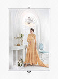 7215 PEACH GLOSSY SAPPHIRE WEDDING WEAR DESIGNER DRESS - Asian Party Wear